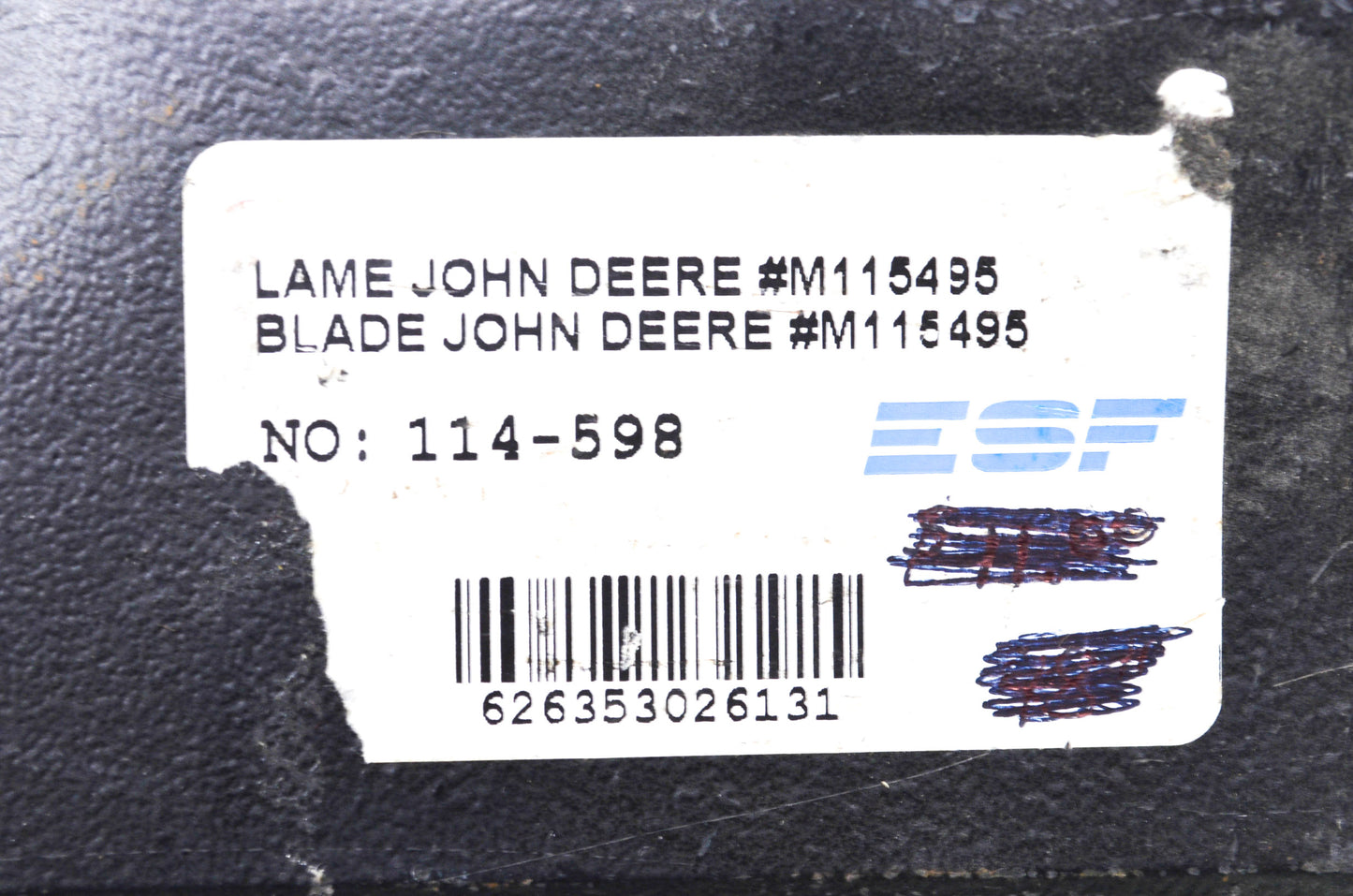 ESF 114-598, 330373, 115495 Lawnmower Blade NOS