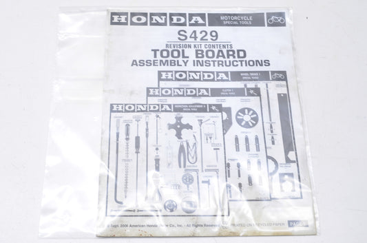 OEM Honda S429 Tool Board Assembly Instructions Booklet