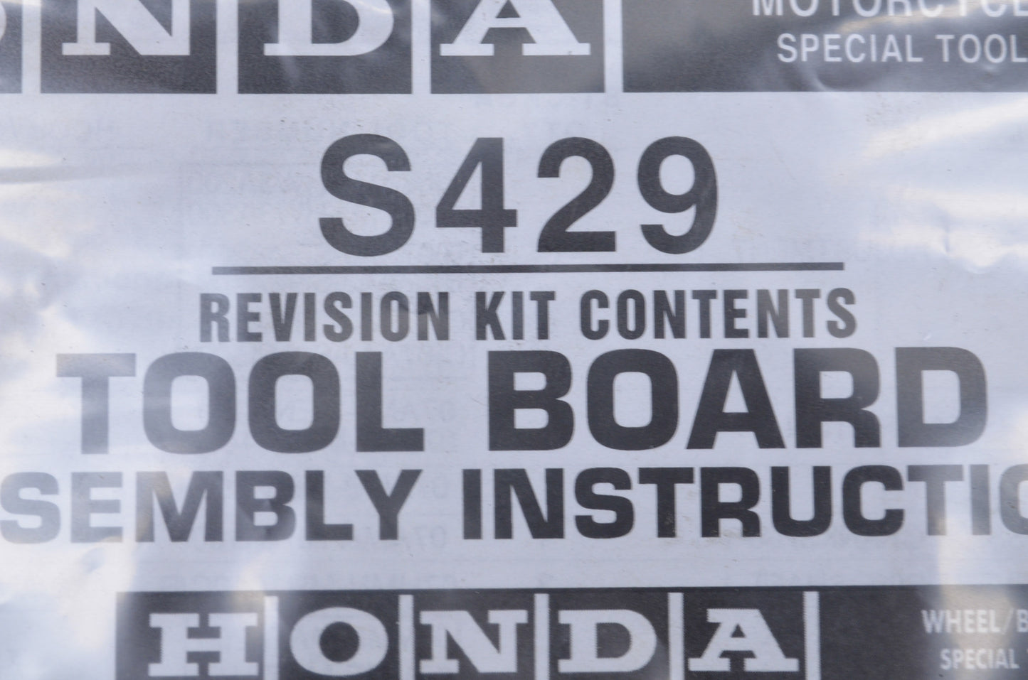 OEM Honda S429 Tool Board Assembly Instructions Booklet
