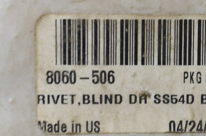 OEM Arctic Cat 8060-506 Black SS54 DH Blind Rivet Qty 6 NOS