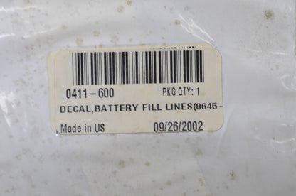 OEM Arctic Cat 0411-600 Battery Fill Line Decal NOS