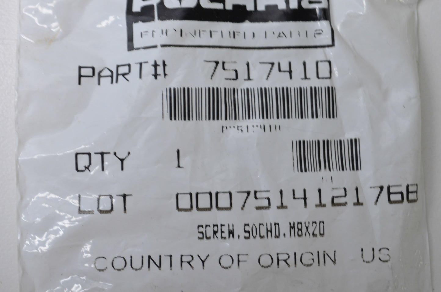 OEM Polaris 7517410 Socket Head Screw M8X20 NOS