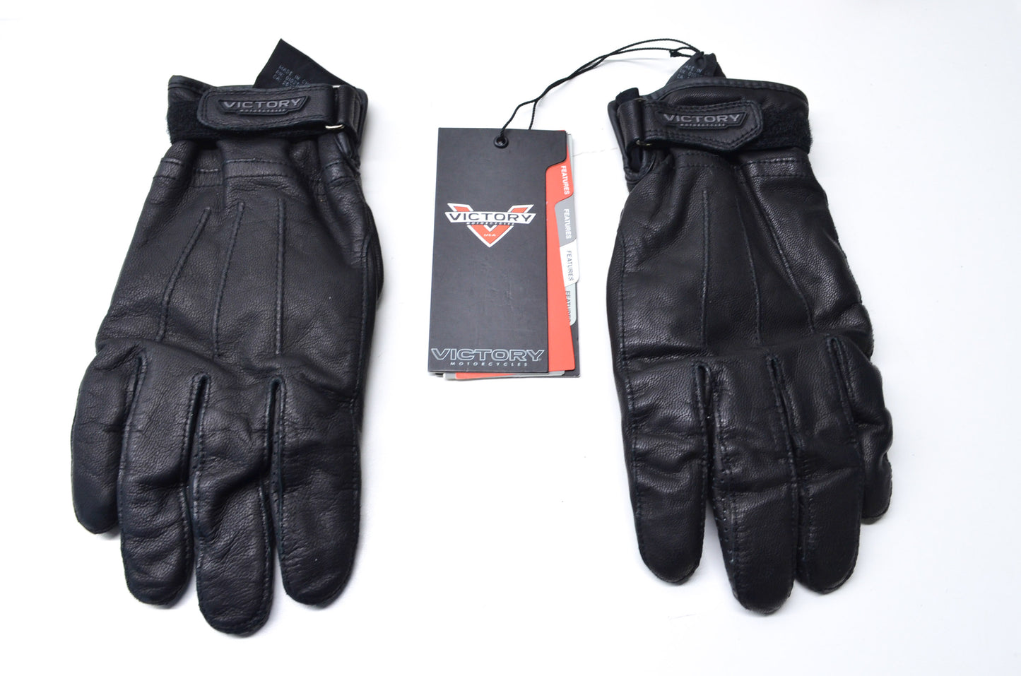 OEM Victory 286322706 Mens Large Black Leather Classic Gloves NOS