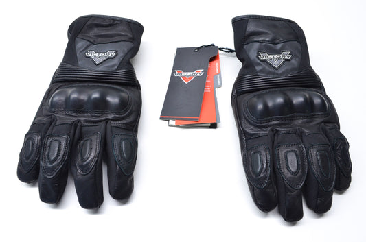 New OEM Victory Mens XL Black Leather Attitude Cruiser Gloves NOS