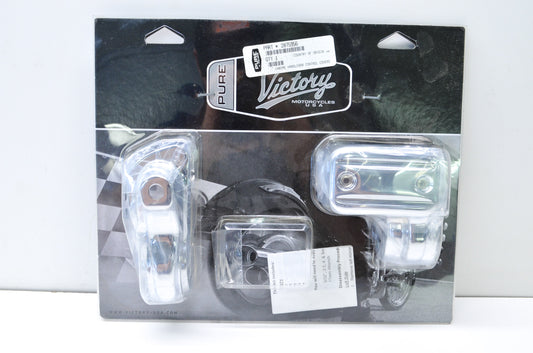 New OEM Victory Chrome Handlebar Control Covers NOS