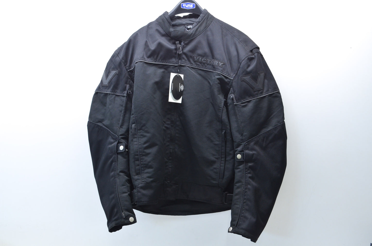 New OEM Victory  Mens Large Black Vader Textile Motorcycle Jacket NOS