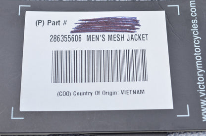 New OEM Victory  Mens Large Light Grey/Grey Mesh Motorcycle Jacket NOS