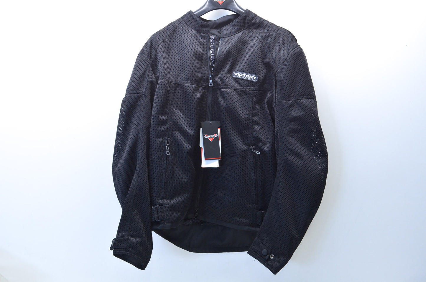 New OEM Victory  Mens Large Black Light Mesh Motorcycle Jacket NOS