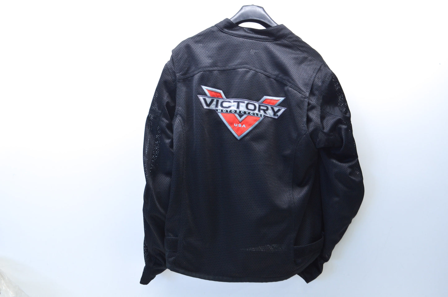 New OEM Victory  Mens Large Black Light Mesh Motorcycle Jacket NOS