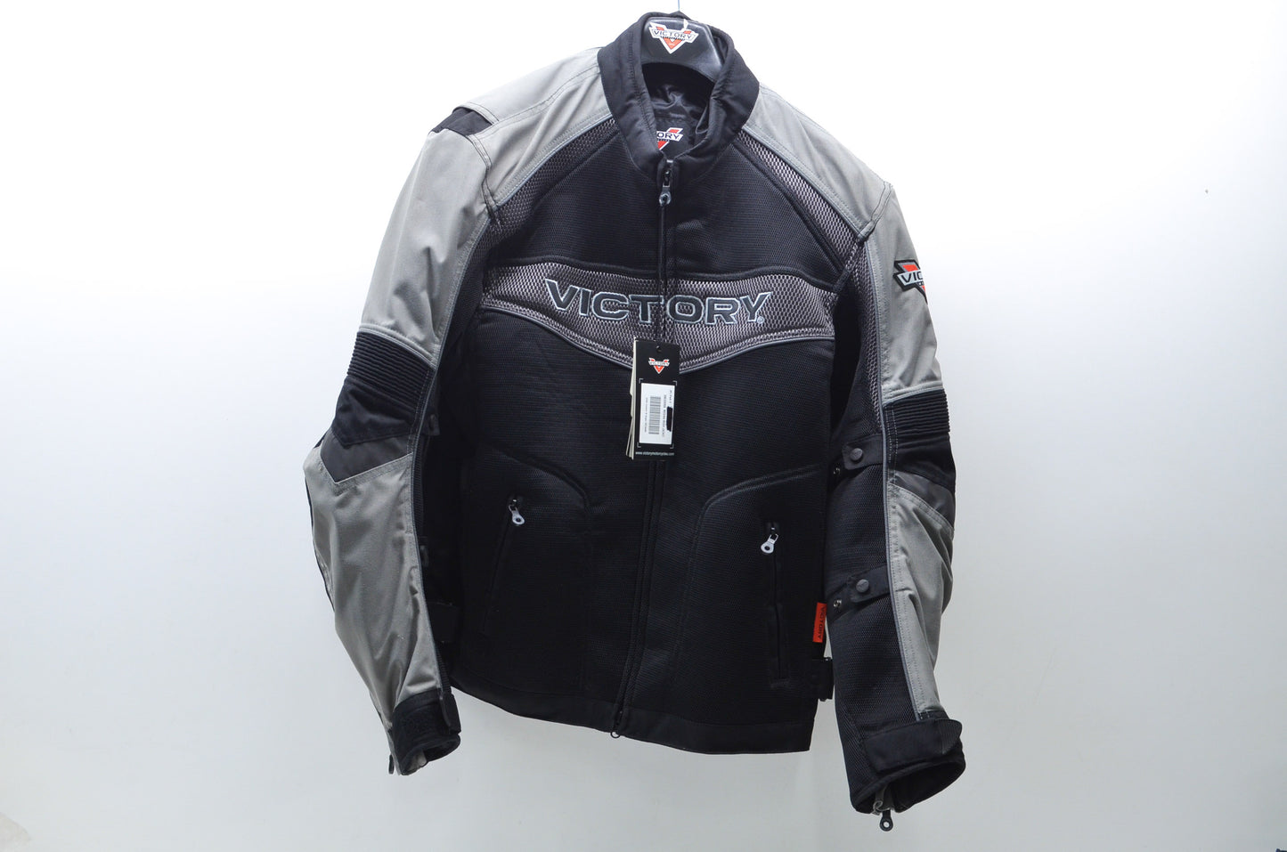 New OEM Victory  Mens Large Black/Grey Medina Mesh Motorcycle Jacket NOS