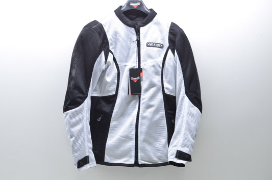 OEM Victory 286522106 Womens Large White/Black Lite Mesh Motorcycle Jacket NOS