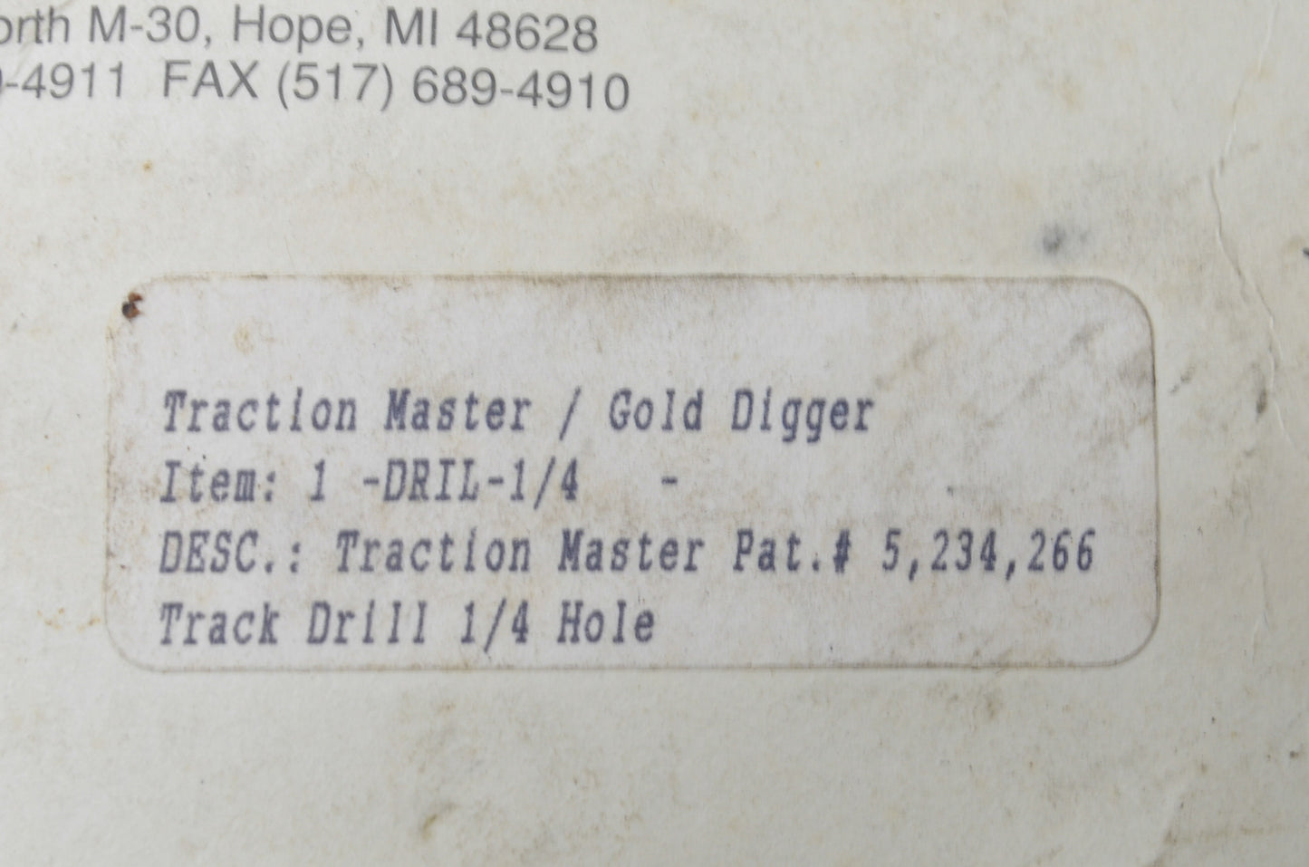 Traction Master Gold Digger Drill Bit NOS