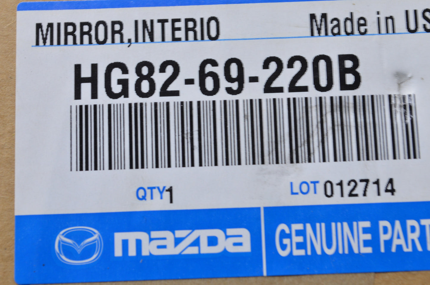 New OEM Mazda Interior Rear View Mirror NOS