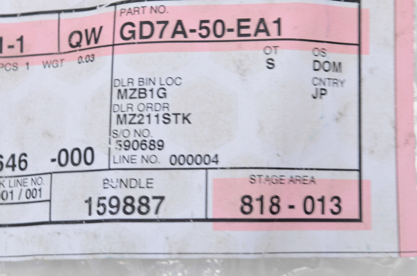 New OEM Mazda Rear Bumper Cover Fastener NOS