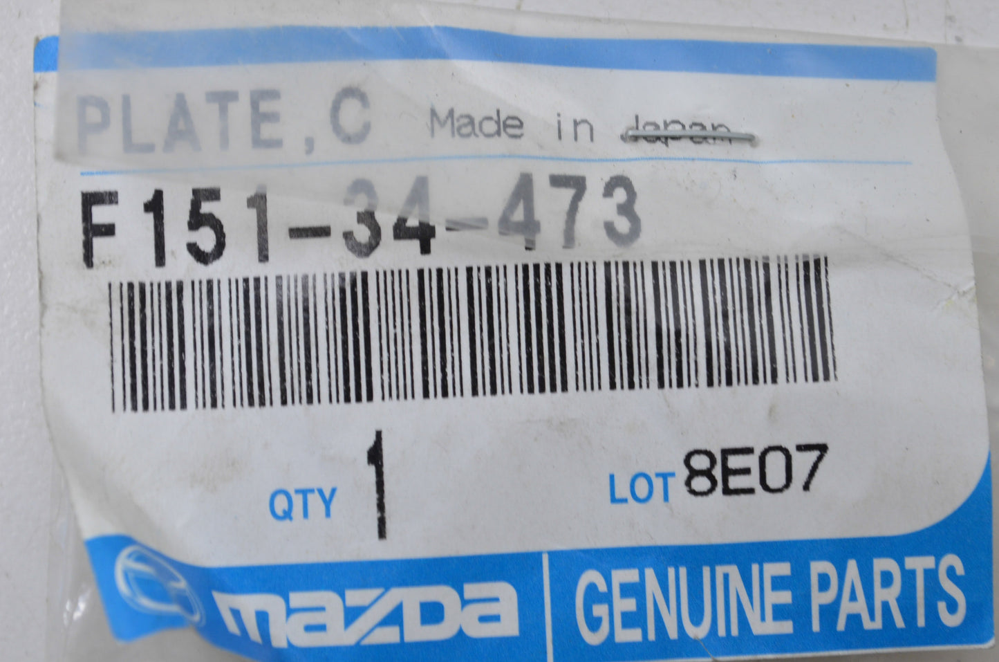 New OEM Mazda Cam Plate NOS
