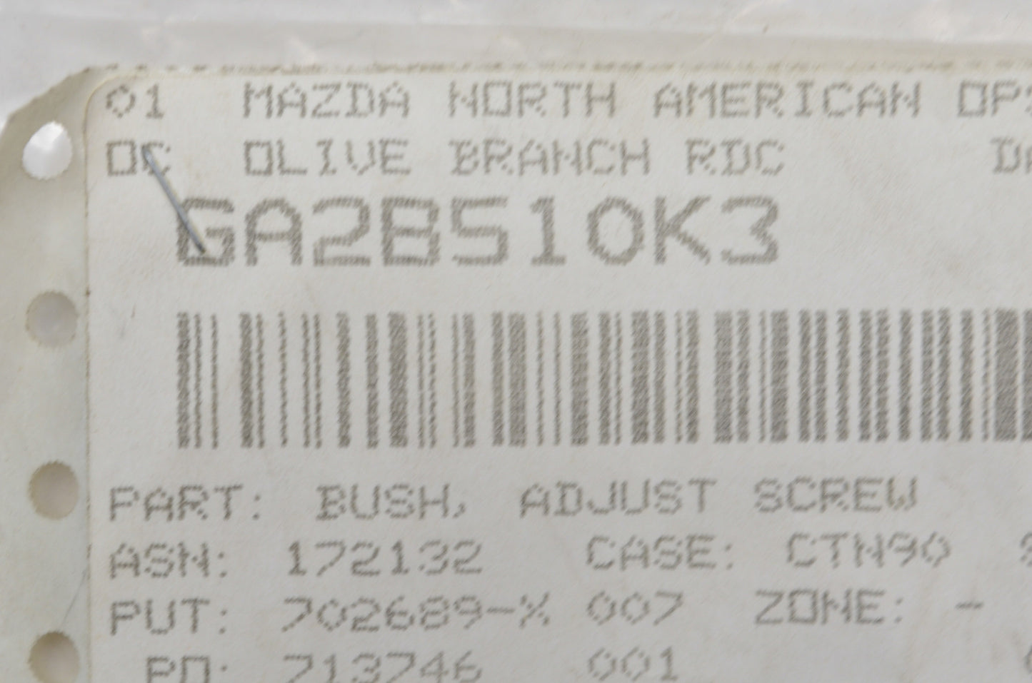 OEM Mazda GA2B-51-0K3 Adjustment Screw Bushing NOS