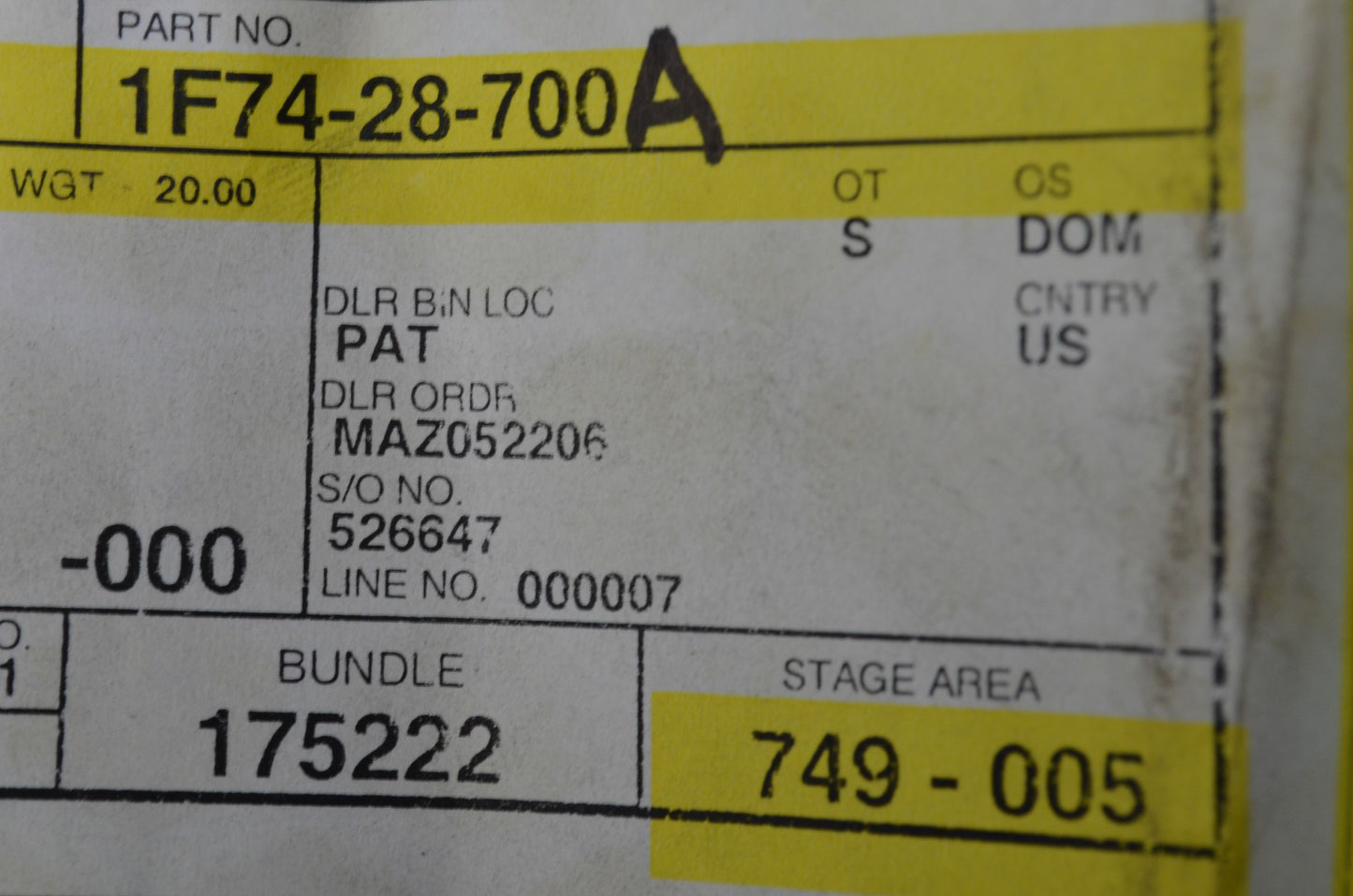 OEM Ford 737963747682, 1F74-28-700A Shock Absorber NOS