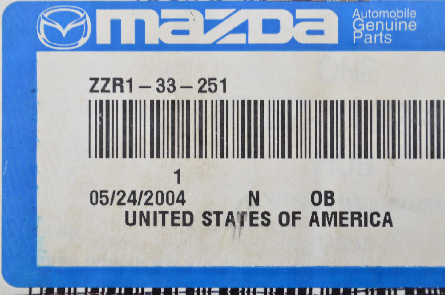 OEM Mazda ZZR1-33-251 Hub Assembly NOS