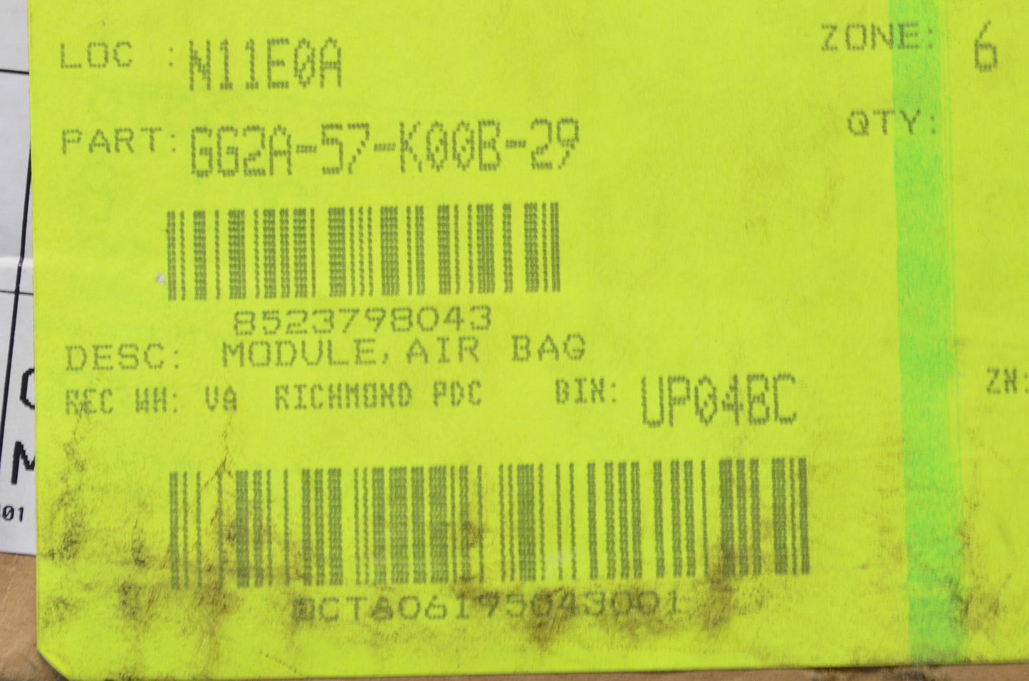 OEM Mazda GG2A-57-K00B-29 Driver Inflation Module NOS