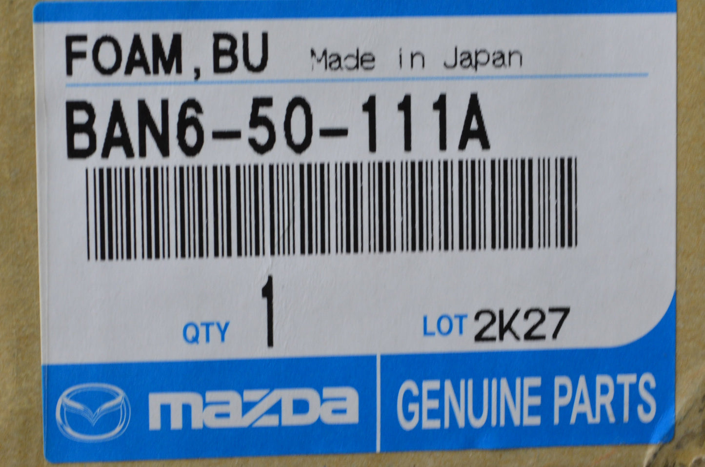 OEM Mazda BAN6-50-111A Front Bumper Impact Absorber NOS