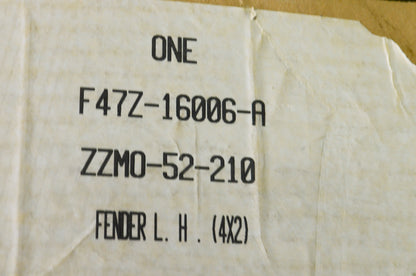 OEM Ford F47Z-16006-A, ZZM0-52-210, Left Fender NOS