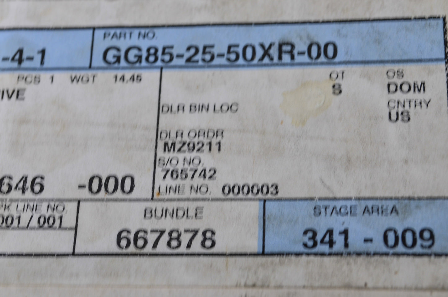 OEM Mazda GG85-25-50XR-00 Front Right Drive Shaft Assembly