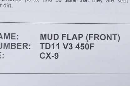OEM Mazda TD11-V3-450F Front Splash Guard Kit NOS