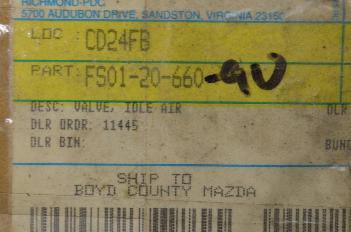 OEM Mazda FS01-20-660-9U Idle Speed Control Valve NOS