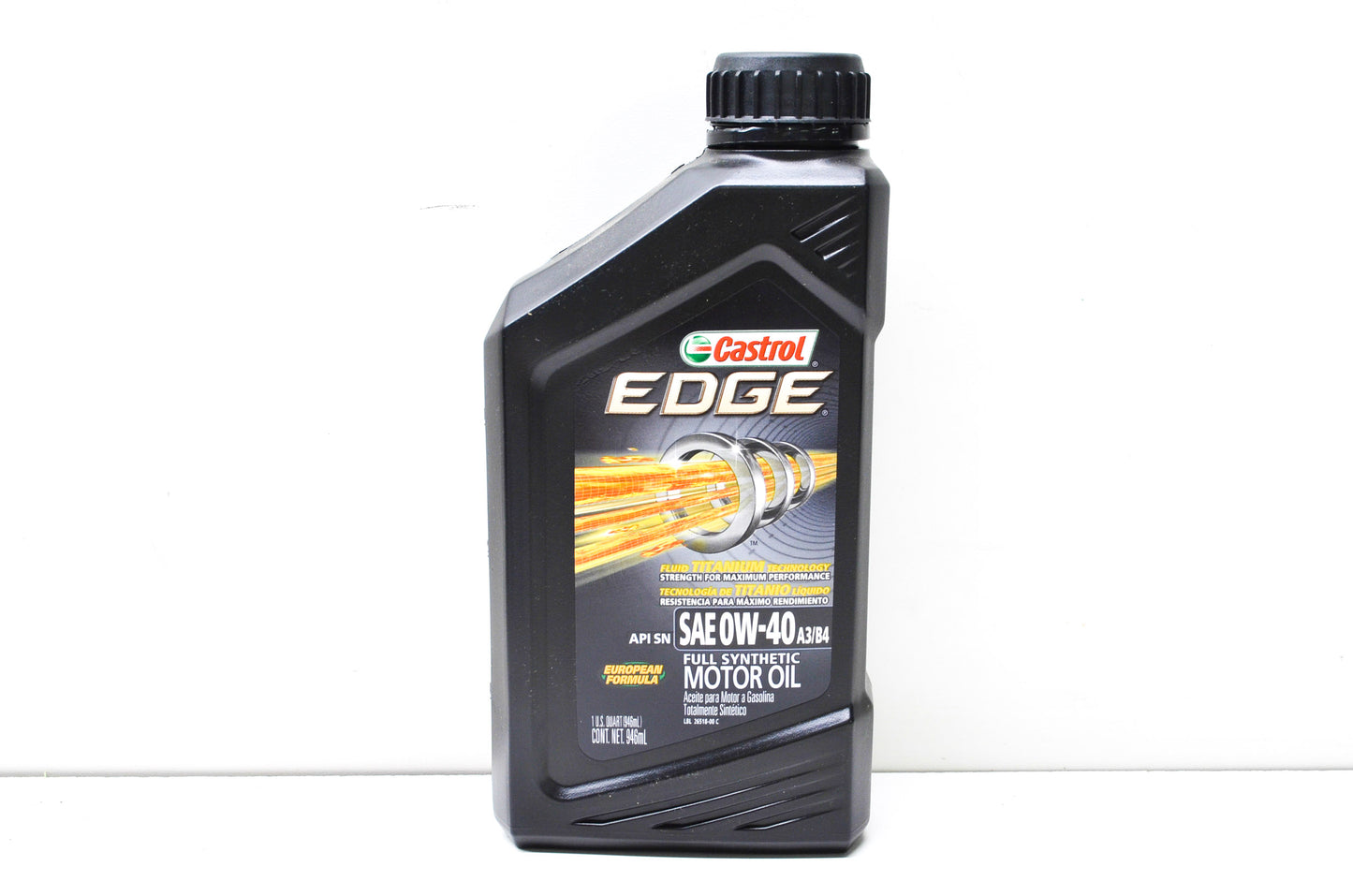 New Castrol SAE 0W-40 A3/B4 Full Synthetic Motor Oil European Formula 1 Quart NO