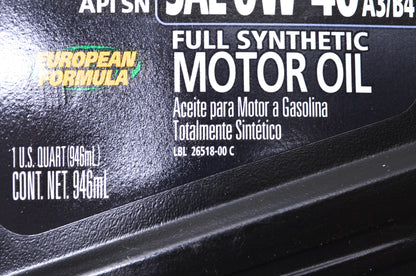 New Castrol SAE 0W-40 A3/B4 Full Synthetic Motor Oil European Formula 1 Quart NO