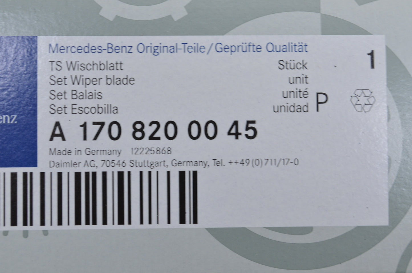 OEM Mercedes-Benz A1708200045 22" Wiper Blade Kit NOS