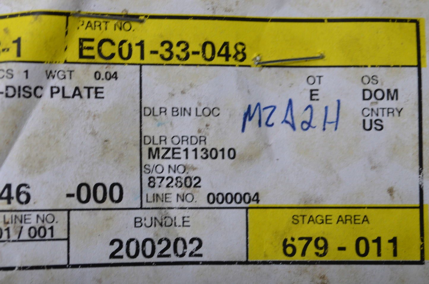 OEM Mazda EC01-33-048 Snap Ring NOS