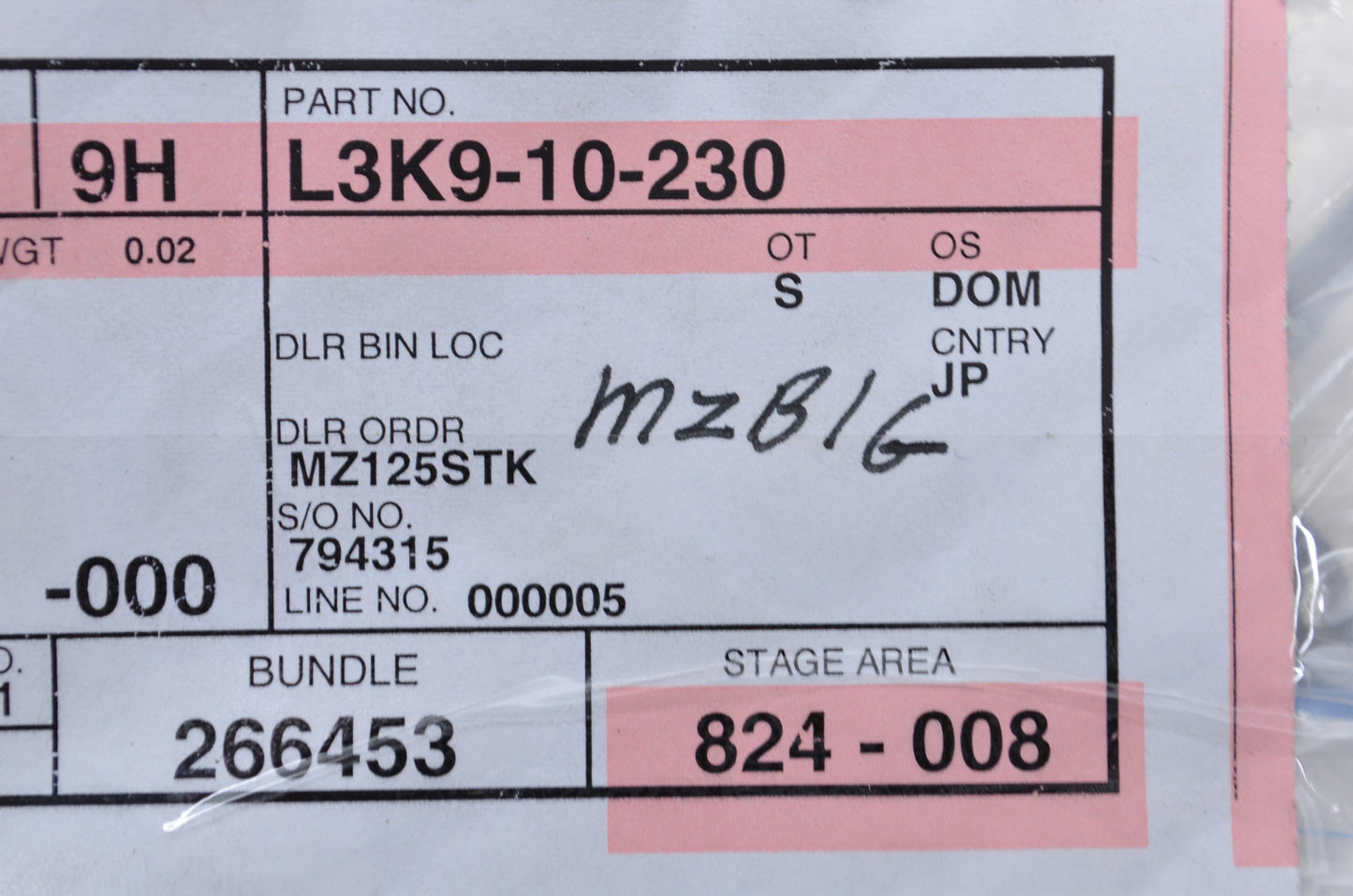 New OEM Mazda Head Cover Gasket Kit NOS