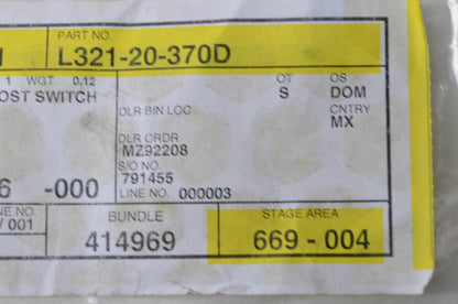 OEM Mazda L321--20-370D Vacuum Boost Switch Tube NOS