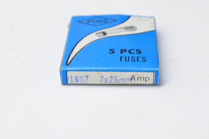 POSS 1607 7X25mm 7A Fuse Qty 4 NOS