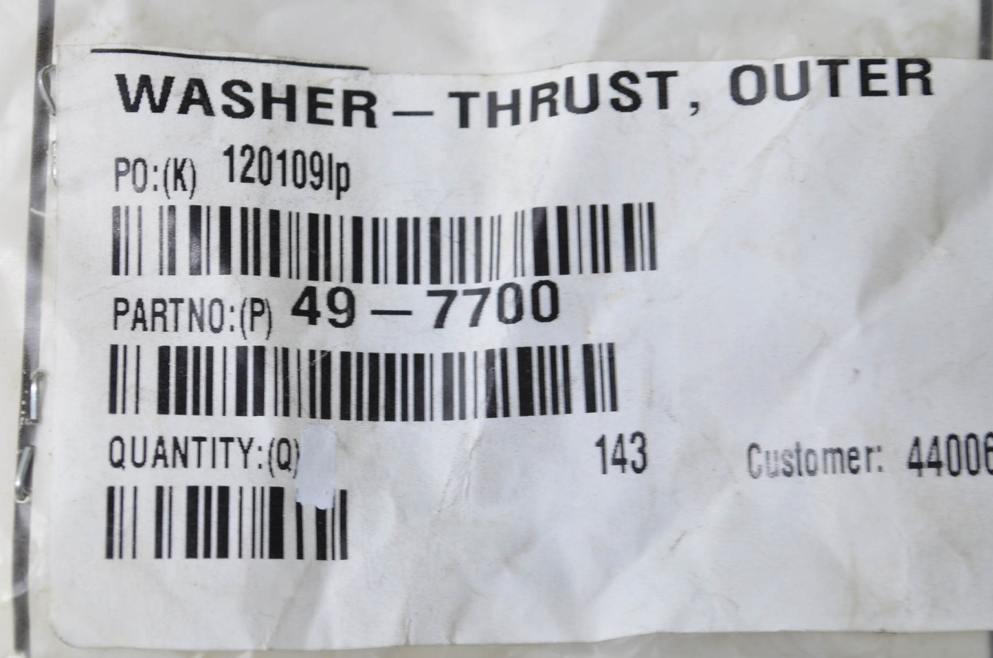 Thrust Washer Qty 2 NOS