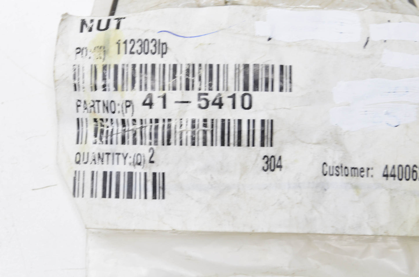 Toro 41-5410 Nut Qty 2 NOS