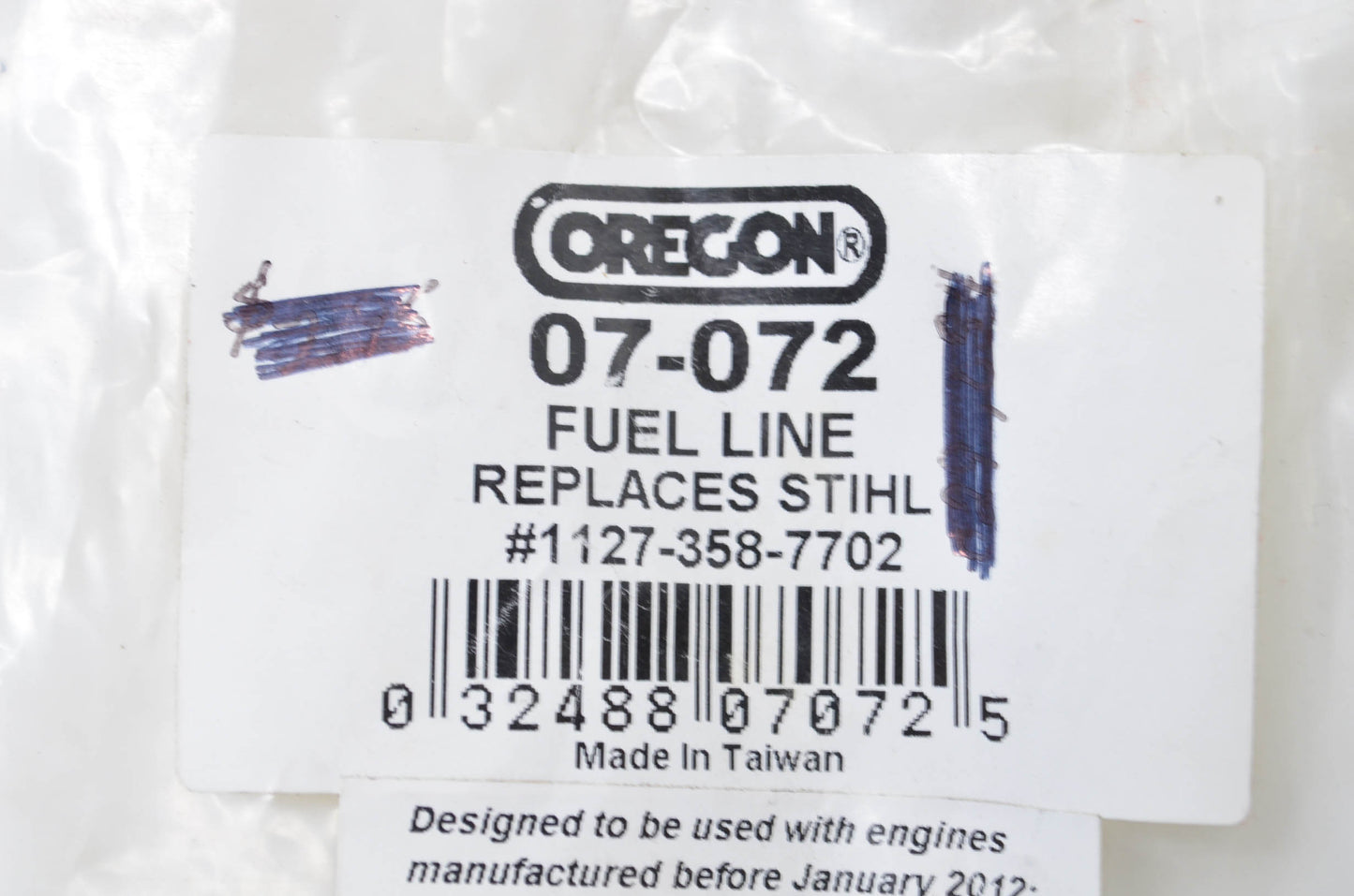 New Oregon 07-072, 1127-358-7702 Fuel Line NOS