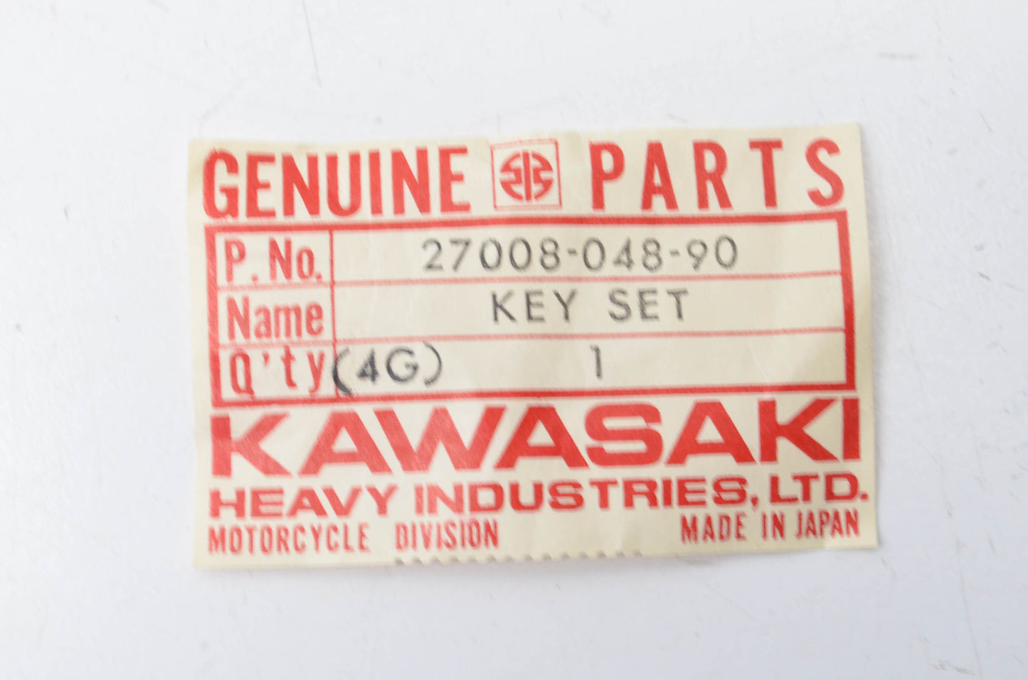 OEM Kawasaki 27008-048-90 Key Set #190 Qty 2 NOS