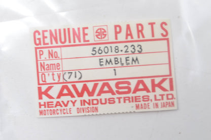 OEM Kawasaki 56018-233 Side Cover Emblem NOS