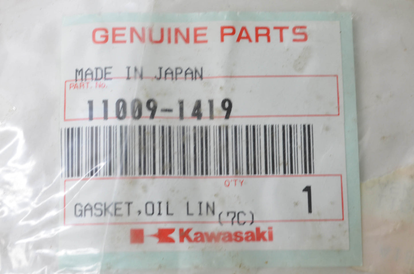 OEM Kawasaki 11009-1419 Oil Line Gasket NOS