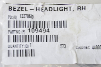 New OEM Toro Right Headligt Bezel NOS