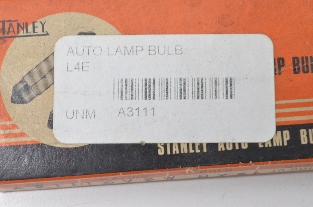 Stanley A3111 16V 3W Auto Lamp Bulb Qty 3 NOS