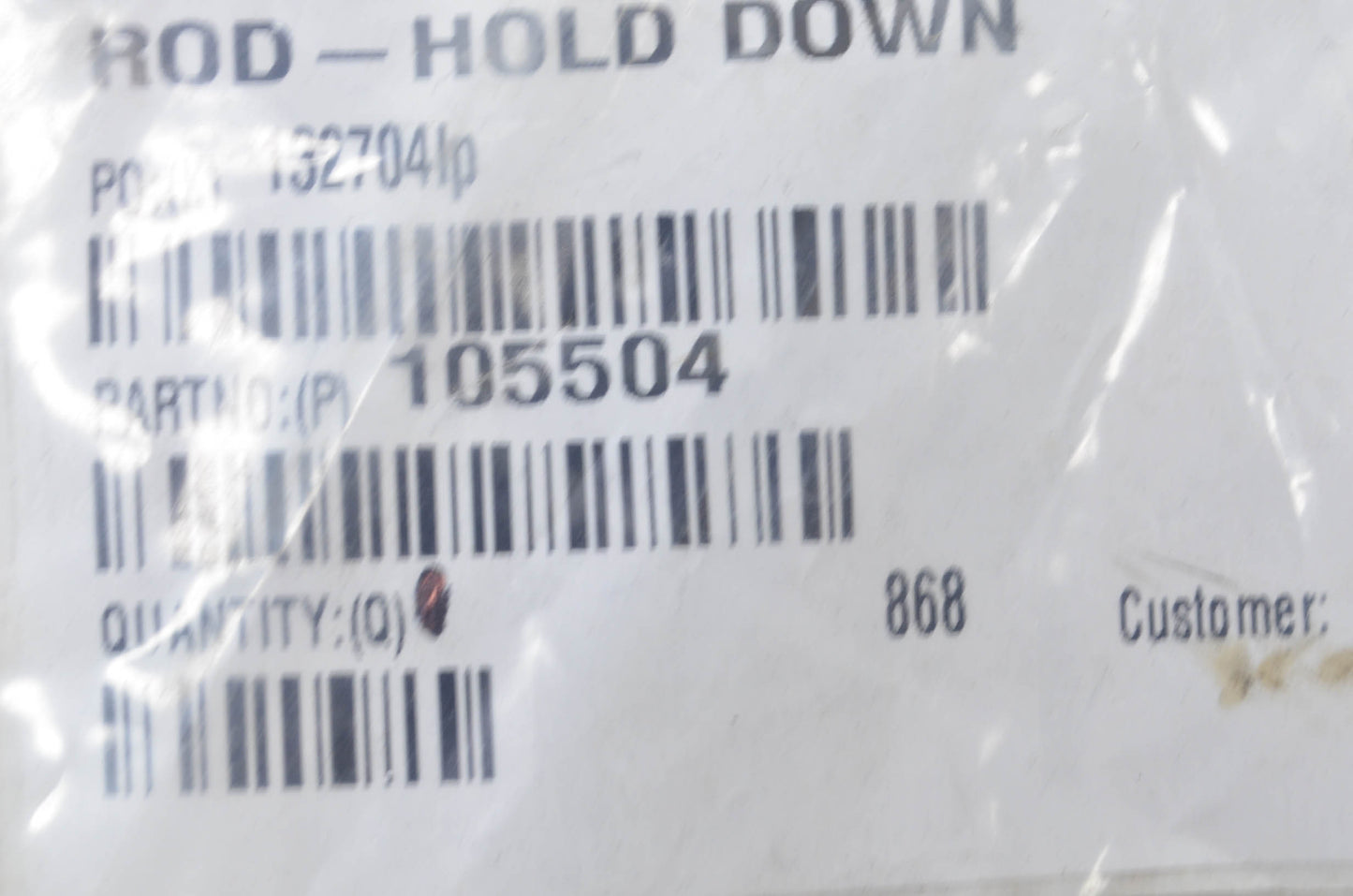 Toro 105504 Battery Hold Down Rod NOS