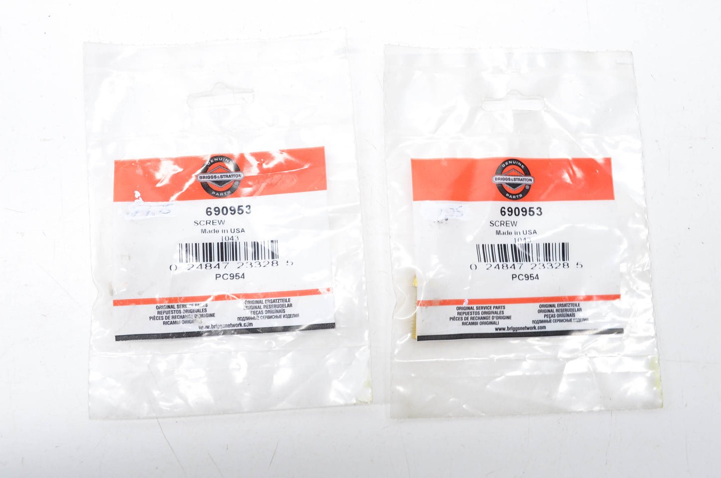 OEM Briggs & Stratton 690953 Screw Qty 2 NOS