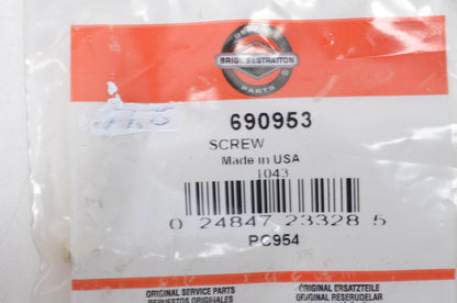 OEM Briggs & Stratton 690953 Screw Qty 2 NOS
