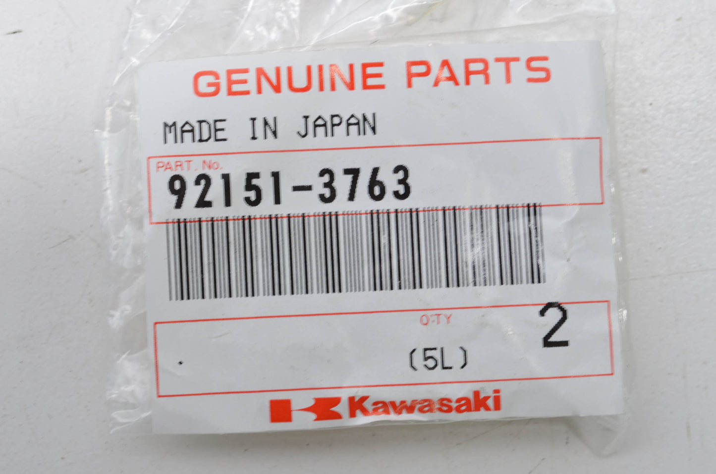 OEM Kawasaki 92151-3763 Bolt 8X35 Qty 2 NOS