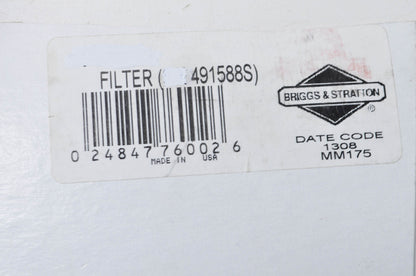 New OEM Briggs & Stratton 491588S Air Filter NOS