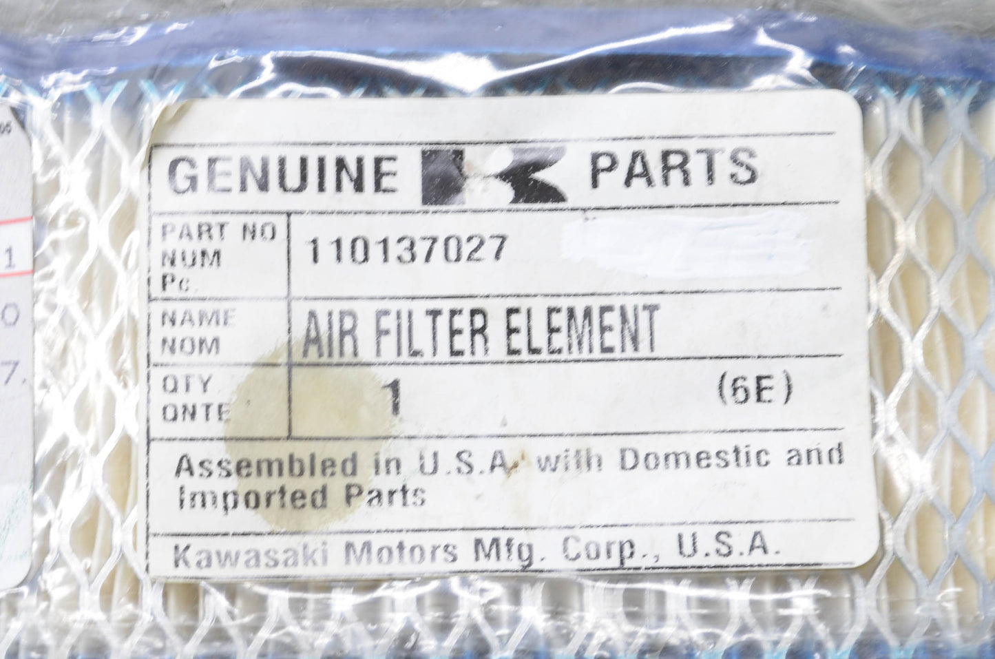 OEM Kawasaki 110137027 Air Filter NOS