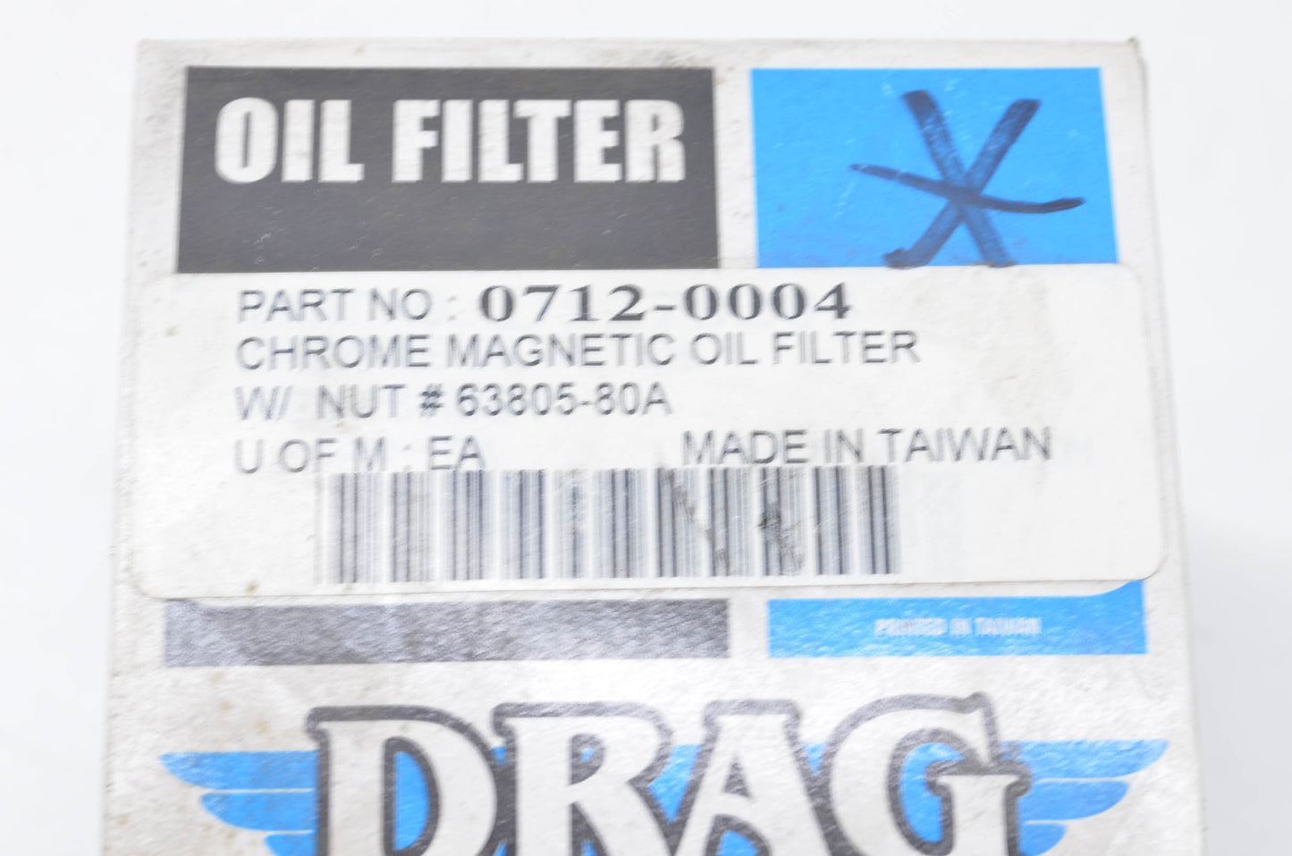 Drag Specialties 0712-0004, 63805-80A Chrome Magnetic Oil Filter w/ Nut NOS